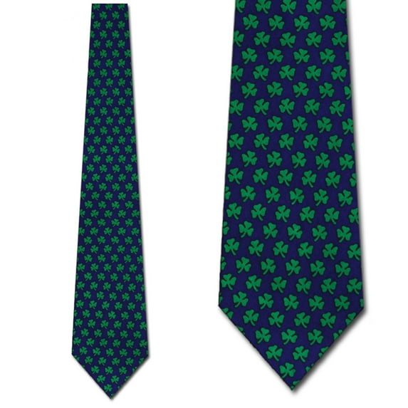 Shamrock Clovers (Navy) Necktie Mens Tie