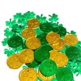 thumbnail image 1 of Shamrock Coin Toy 100pcs Ireland Coin Toys St. Patrick's Day Party Toy Coins St. Patrick's Coin for Boys and Girls Gold(E), 1 of 3