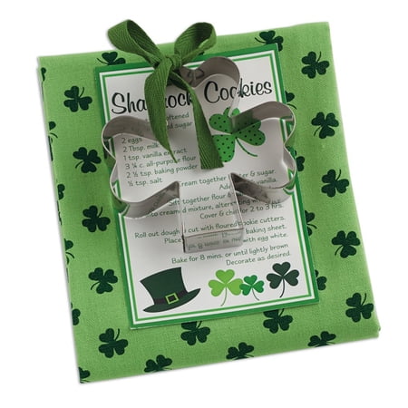 DII Shamrock Cookie Kitchen Gift Set, 28"x18", 100% Cotton