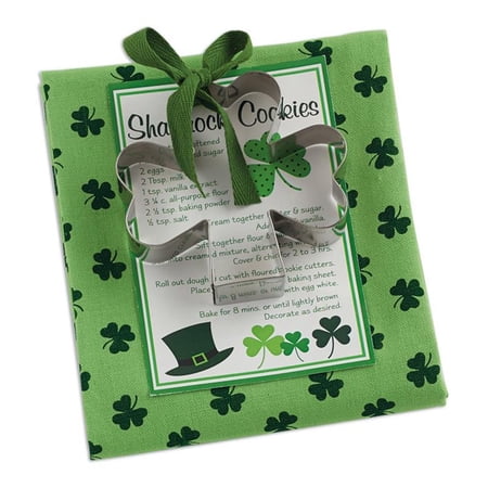DII Shamrock Cookie Kitchen Gift Set, 28"x18", 100% Cotton