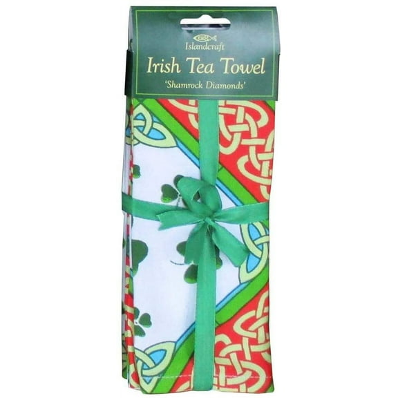 Shamrock Diamondsr Irish Tea Towel