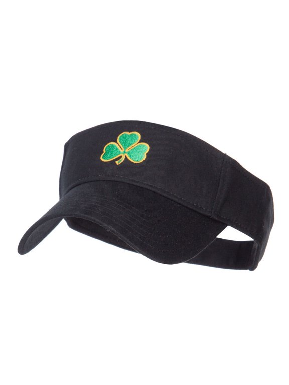 Shamrock Embroidered Sun Visor - Black OSFM