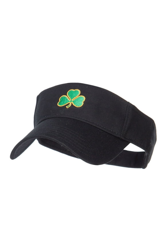 Shamrock Embroidered Sun Visor - Black OSFM