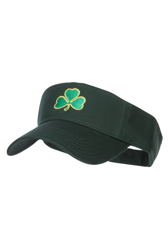 Shamrock Embroidered Sun Visor - Green OSFM