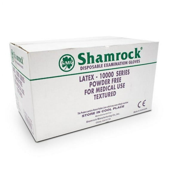 Shamrock Exam Glove Small Latex Standard Cuff Length Fully Textured Ivory , Case of 1000 - 10111