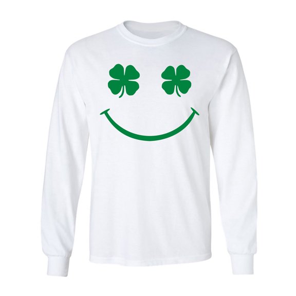 Shamrock Face Adult Long Sleeve T-shirt