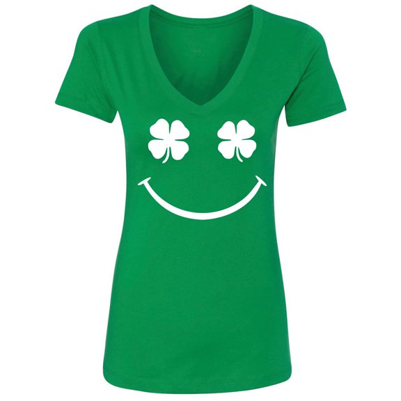 Shamrock Face Womens V-Neck Tee