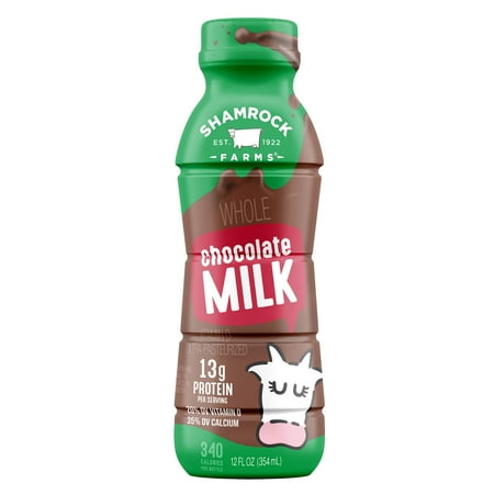 Shamrock Farms Whole, Chocolate Milk, 12oz Bottle