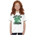 thumbnail image 1 of Shamrock Good Luck Charm St. Pattys Girls Kids T Shirt Tees Teen Brisco Brands XS, 1 of 5