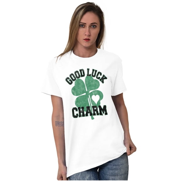 Shamrock Good Luck Charm St. Pattys Women's Plus Size Graphic Tee Brisco Brands 2X