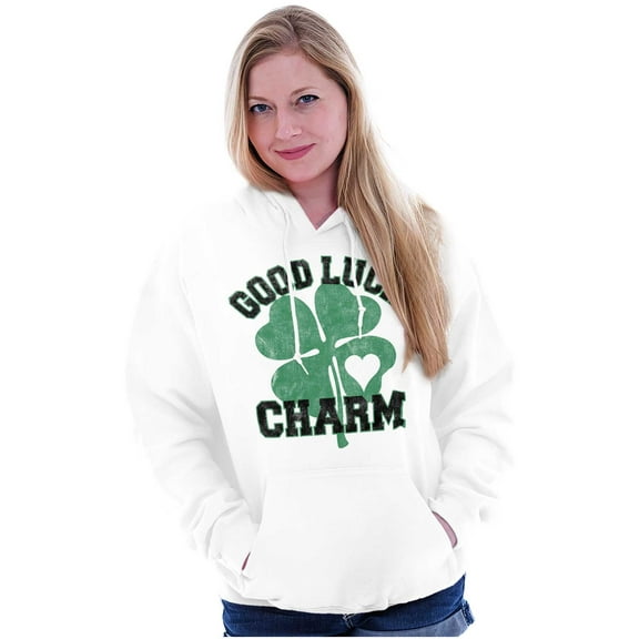 Shamrock Good Luck Charm St. Pattys Women Plus Size Graphic Pullover Hoodie Brisco Brands 5X