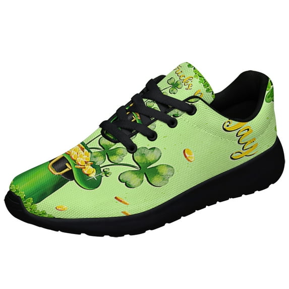 Shamrock Hat Happy StPatrick's Day Shoes Sneakers Black Size 12