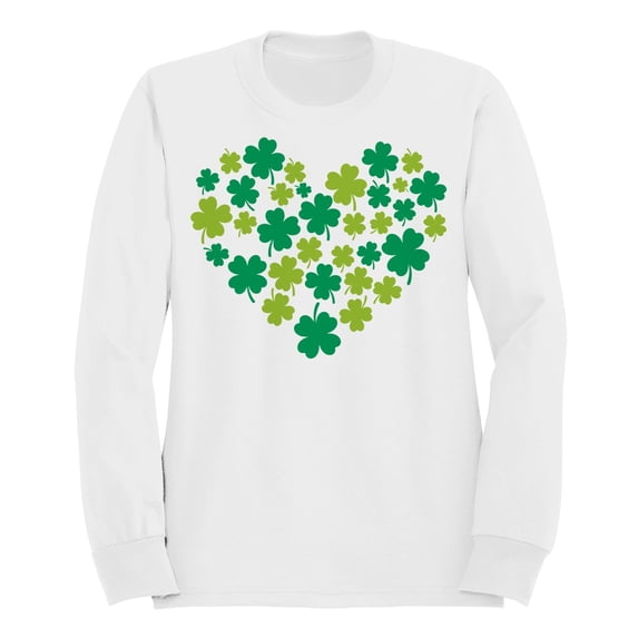 Shamrock Heart Lucky Clover St. Patricks Day Design Men's Sweatshirt