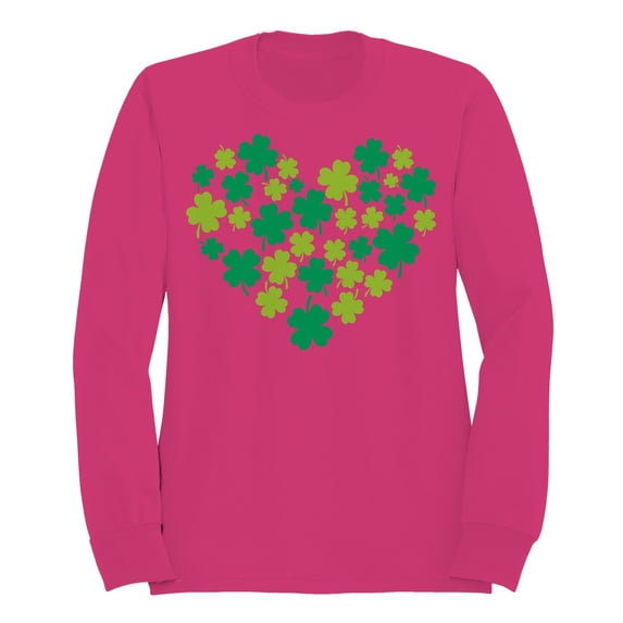 Shamrock Heart Lucky Clover St. Patricks Day Design Women's Sweatshirt