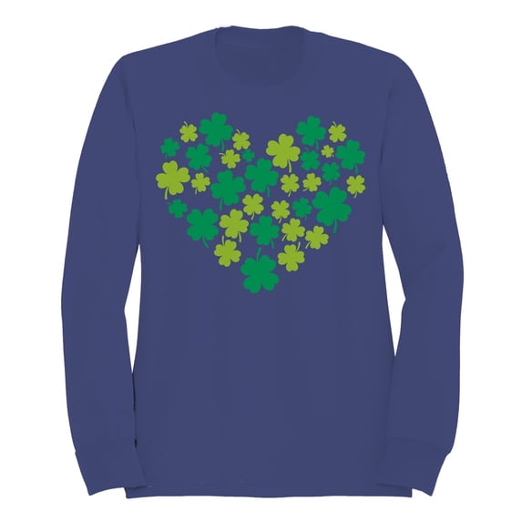 Shamrock Heart Lucky Clover St. Patricks Day Design Women's Sweatshirt