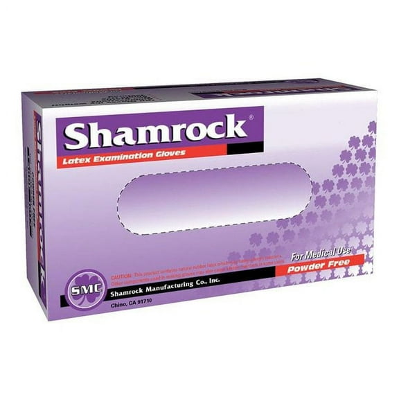 Shamrock Latex Medical Exam Gloves, Powder Free, Textured (Large) 100 Ct