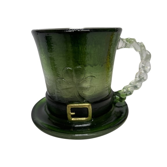 Shamrock Leprechaun Hat Mug, Emerald Green Coffee Cup, Irish Coffee Mugs, Reusable Cups for St Patrick's Day Party, Holiday Table Centerpieces & Spring Decorations