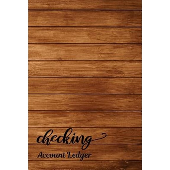 Shamrock Logbook Checking Account Ledger 6 Column, Vintage Wooden Background