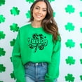 thumbnail image 1 of Shamrock Lucky Graphic Sweatshirt, Unisex St. Patrick's Day Pullover, Trendy Clover Print Crewneck, Casual Irish Pride Top, 1 of 7