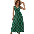 thumbnail image 1 of Shamrock Or Green Clover Leaves Pattern Dress Summer Street Style Bohemia Long Dresses Female Sleeveless Printed Maxi Dress, 1 of 9
