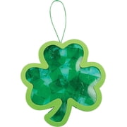 Shamrock Ornament Craft Kit, Craft Kits, Tissue Paper Crafts, Hanging Decor Craft Kits, St. Patrick's Day, 12 Pieces, Green