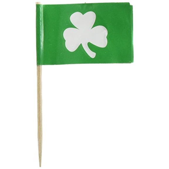 Beistle St Patrick's Day Shamrock 2.5" Dessert Appetizer Picks, Green, 50 Pack