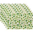 thumbnail image 1 of Shamrock Placemats,Green Clover Table Mats Set of 6,12x18 Inch,Waterproof Oil-Proof Washable and reusable Linen placemats Holiday Party Kitchen Table Decorations, 1 of 6