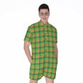 thumbnail image 1 of Shamrock Plaid St. Patrick'S Day Short Sleeve Men'S Rompers, Irish St. Patrick'S Day Casual Summer Jumpsuits Outfit, 1 of 4