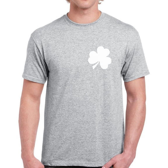 Shamrock Pocket Graphic Tee - St Patrick's Day Shirt for Men - Irish American Party T-Shirt Gifts