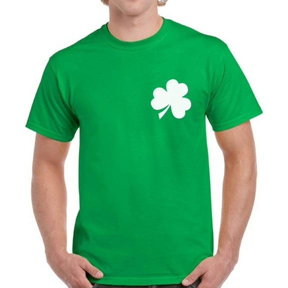 Shamrock Pocket Graphic Tee - St Patrick's Day Shirt for Men - Irish American Party T-Shirt Gifts