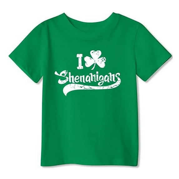 Shamrock Print Irish Kids T-Shirts Spring Summer Round Neck Short Sleeve Soft Comfortable Casual Cotton Shirts for Boys and Girls Green 4-5 Years