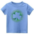 thumbnail image 1 of Shamrock Print Shirts for Kids St Patrick's Day Round Neck Short Sleeve Soft Comfortable Casual Spring Summer Boys Girls Apparel T-Shirts X03-Blue 8-9 Years, 1 of 5