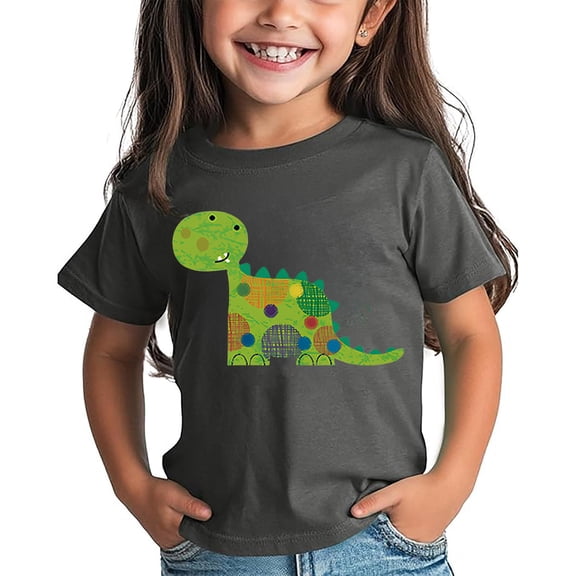 Shamrock Print T-Shirt Crew Neck Boys Graphic T-Shirt Green St Patricks Day T-Shirt for Kids Apparel T-Shirts (Grey,3-4 Years)