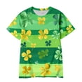 thumbnail image 1 of Shamrock Printed T-Shirts for Kids Irish Spring Summer Tops Round Neck Short Sleeve Soft Comfortable Casual Boys Girls St Patricks Day Z05-Mint Green 11-12 Years, 1 of 4