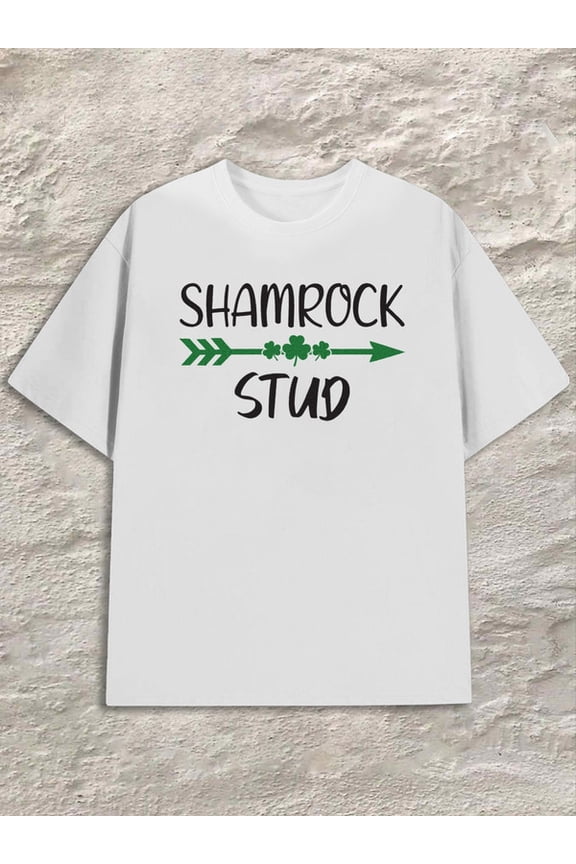 Shamrock Rock Stud Mens white spring and summer clothing Original Unisex Shirt Printed tshirts Classic Unisex Shirt Cotton tshirts Funny Unisex Shirt Graphic Tee tshirts
