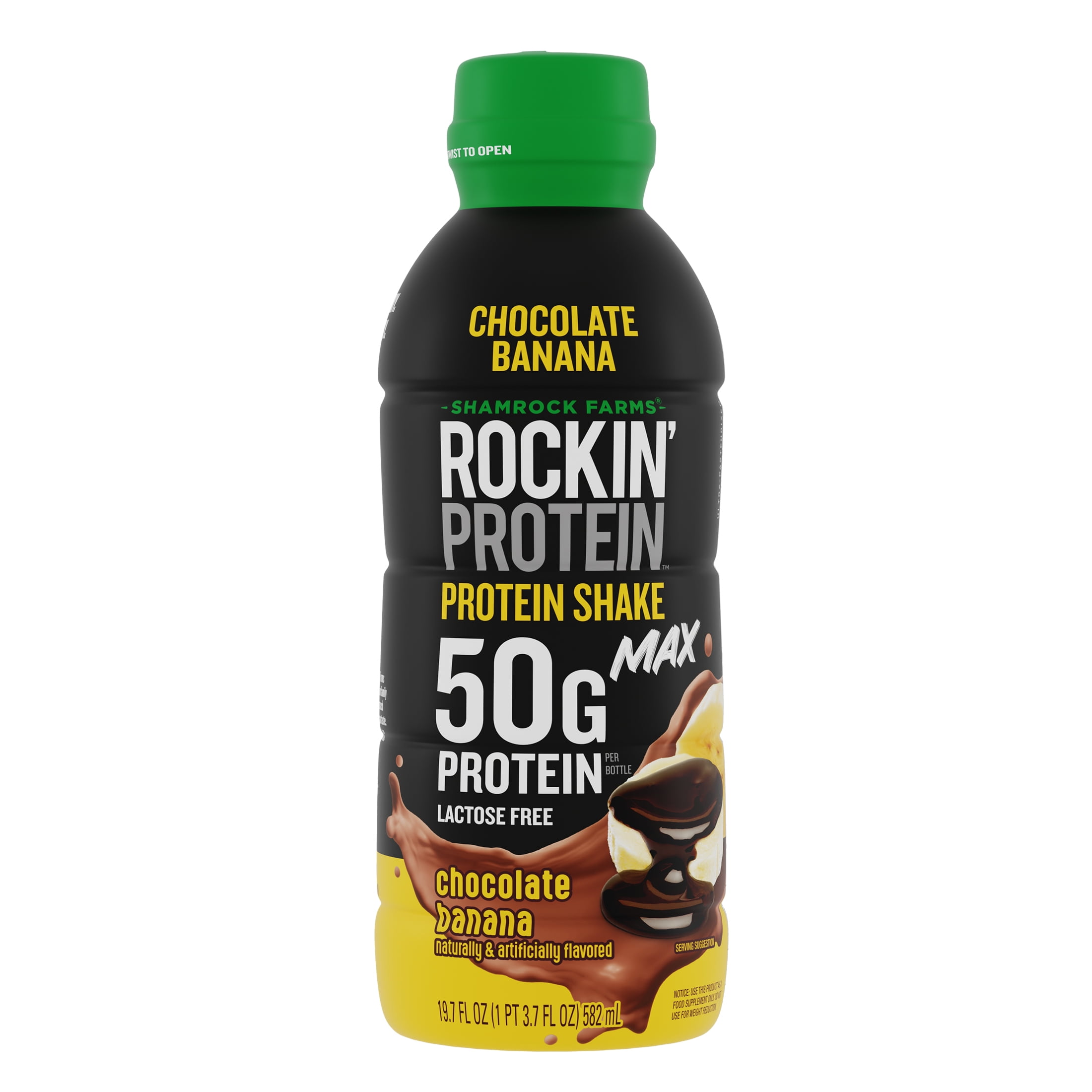 Shamrock Farms Rockin' Protein Max Chocolate Banana Milk, 19.7 fl oz