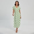 thumbnail image 1 of Shamrock Saint Patrick'S Day Printed Short Sleeve Maxi Dress, Irish St. Patrick'S Day Fashion Summer Maxi Dress For Women, 1 of 4