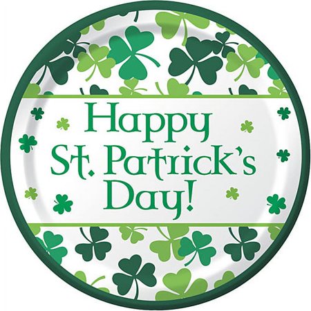 St. Patrick's Day 'Shamrock Scatter' Large Paper Plates (8ct)