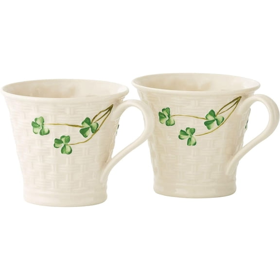 Shamrock Set of Two Mugs, 8 oz each