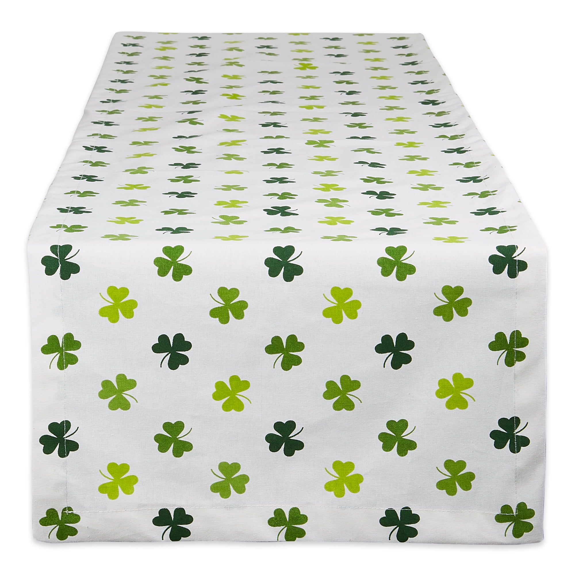 Shamrock Print Cotton Polyester Table Runner 14x108"