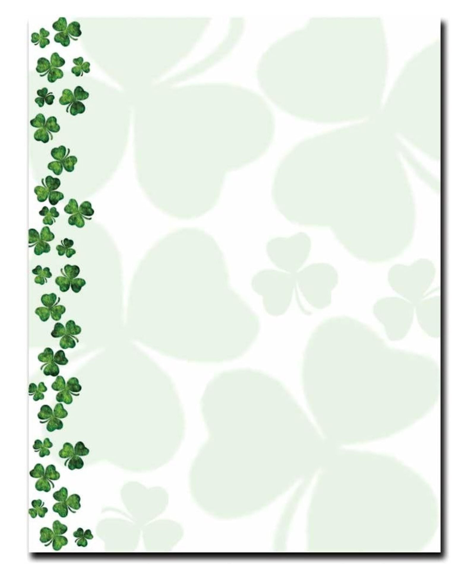 St. Patrick's Day Letterhead Paper - Shamrock Design 70lb Laser & Inkjet Paper