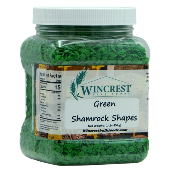 Shamrock Sprinkle Shapes || 1 Lb Tub || Edible Decorations for St Patricks Day