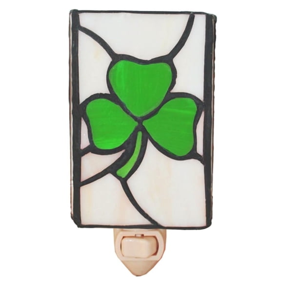 Rainbow Art Glass Shamrock Stained Glass Night Light