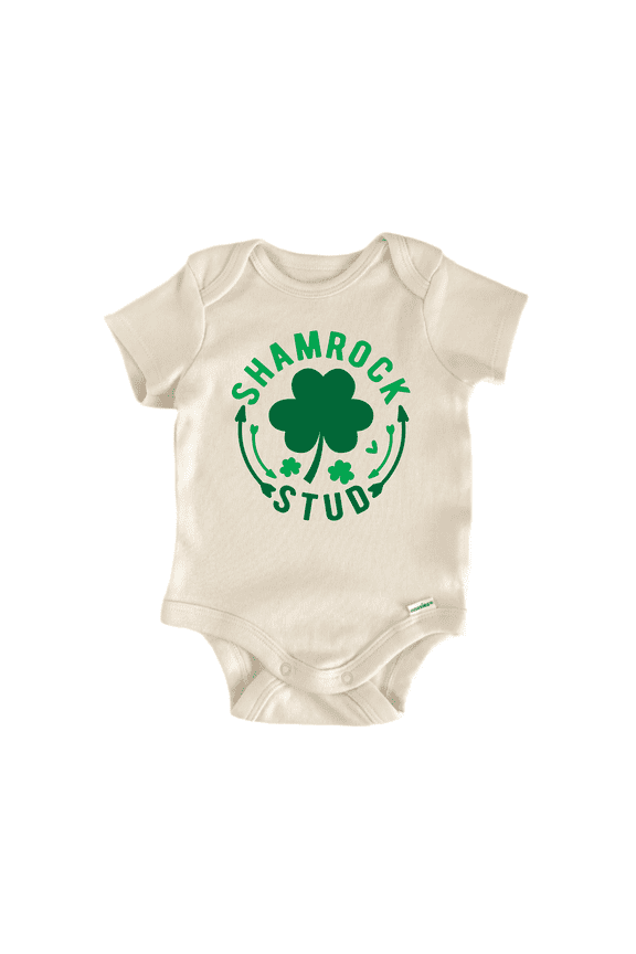 Shamrock Stud St Newborn Baby Bodysuit