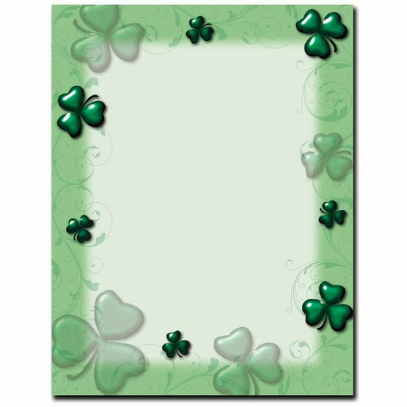 Shamrock & Swirls Letterhead Laser & Inkjet Printer Paper, 80 Sheets