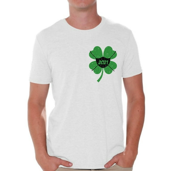 Shamrock T-Shirt for Men Funny Patrick's Day 2021 Tee Lucky Four Leaf Clover Shirt Irish Gifts for Him