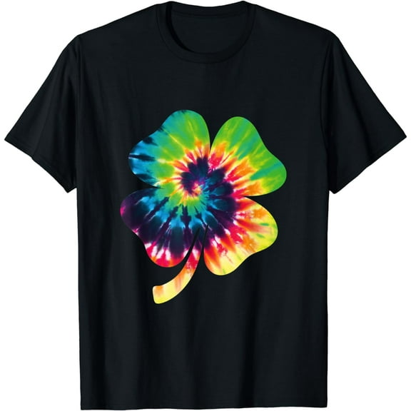 Shamrock Tie Dye Happy St Patrick's Day Hippie Clover T-Shirt