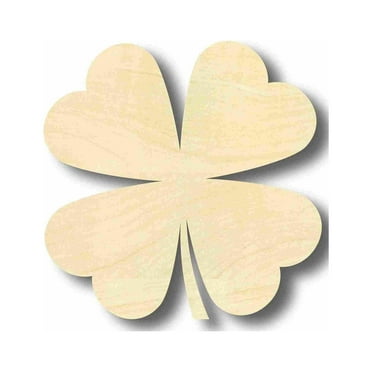 Shamrock Unfinished Wood Craft Lucky Four Leaf Clover up to 46"  DIY 10" / 1/2"