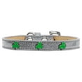 thumbnail image 1 of Shamrock Widget Dog Collar, Silver Ice Cream - Size 14, 1 of 1
