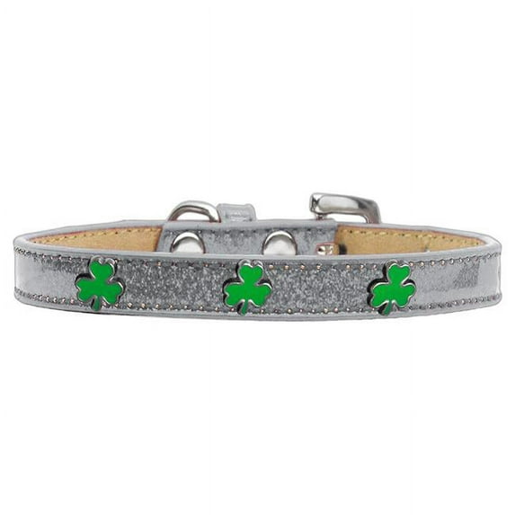 Shamrock Widget Dog Collar, Silver Ice Cream - Size 14